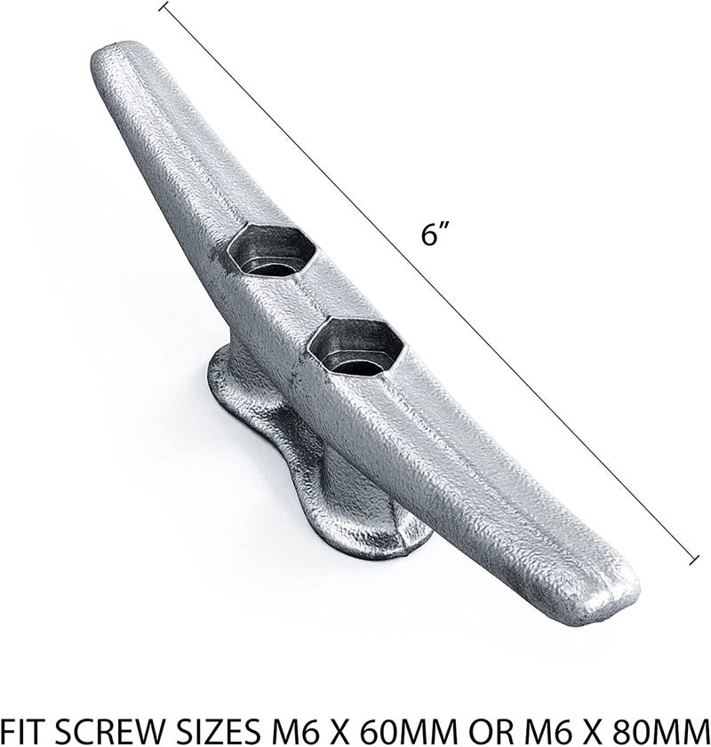 Simplified Living 6" Boat Dock Cleats: Rough Cast Hot Dipped Galvanized Iron: 4, 8, 16 Pack (8 Pack) - Image 5